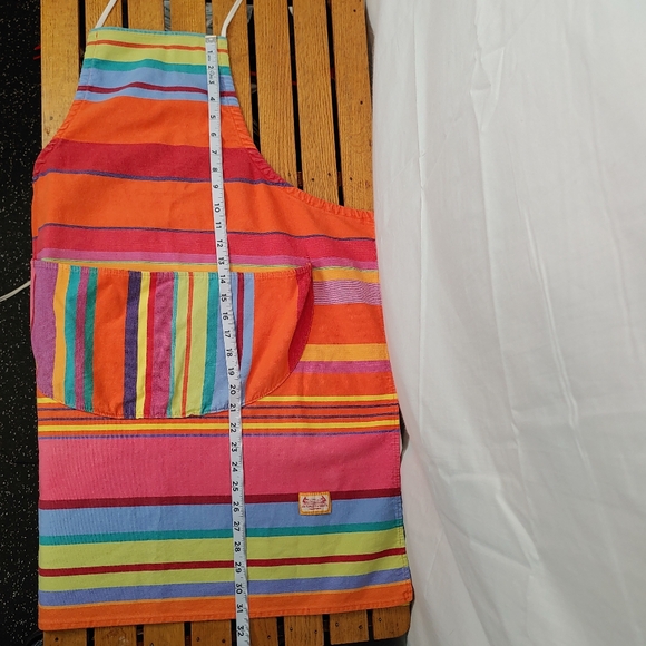 Les Toiles Du Soleil French Fabric Multicolored Stripped Apron Unisex - Picture 13 of 13